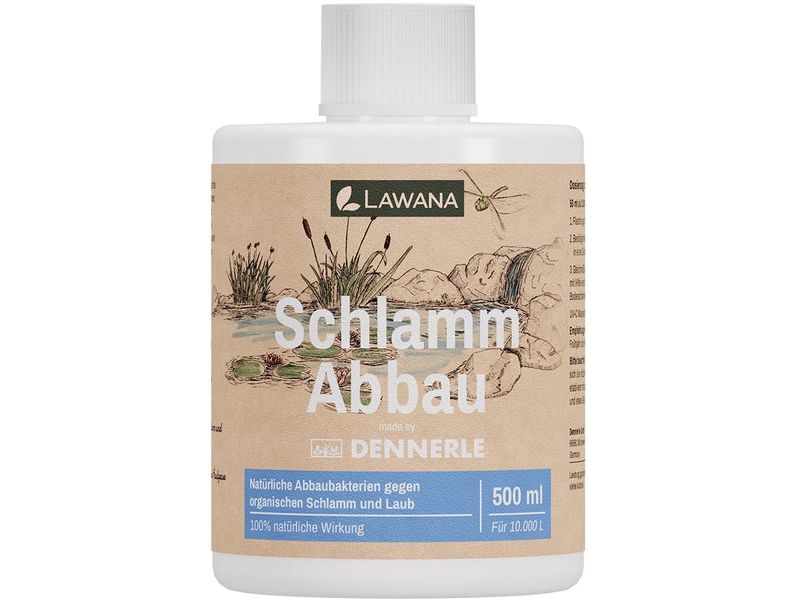 Lawana Schlammkiller Schlamm Abbau 500 ml Natürliche Abbaubakterien gegen organischen Schlamm und Laub