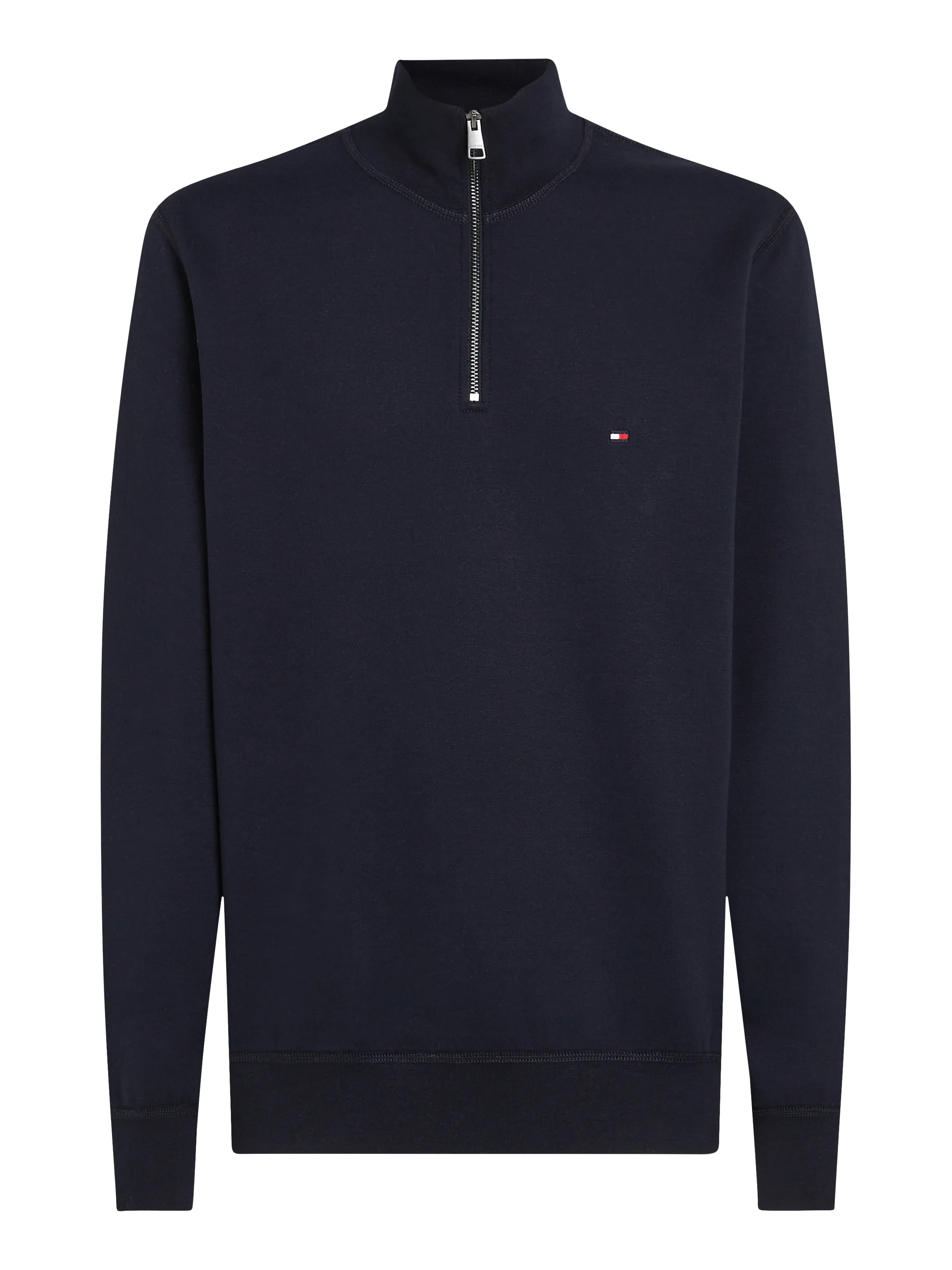 Pull col montant droit en coton mélangé | Bleu