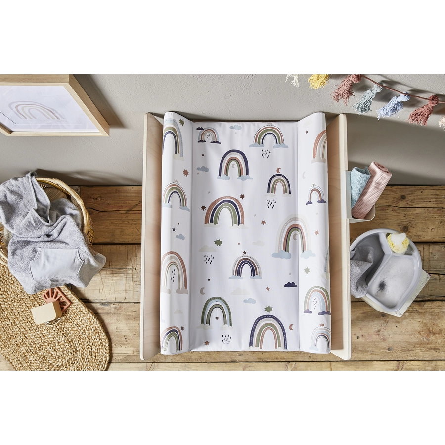 Rotho Wickelauflage Keil Motiv Boho Rainbow, 70 x 50 x 10 cm