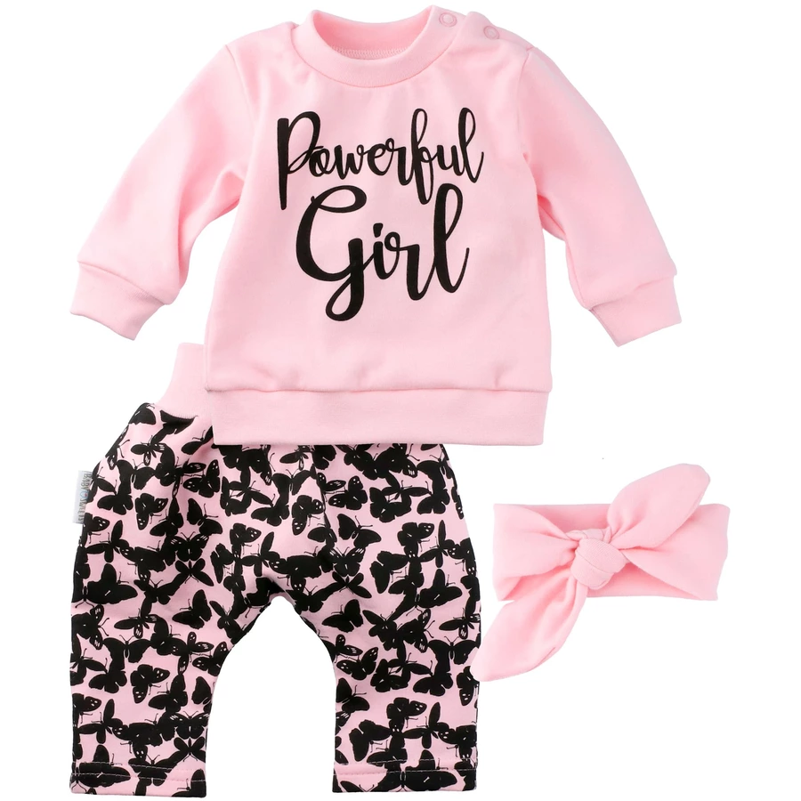Baby Sweets 3tlg Set Shirt + Hose + Mütze Lieblingsstücke schwarz rosa