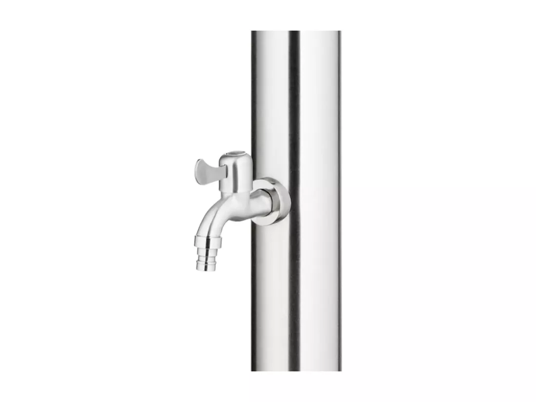 Prolenta Premium - Douche de jardin avec base marron 220 cm Acier inoxydable