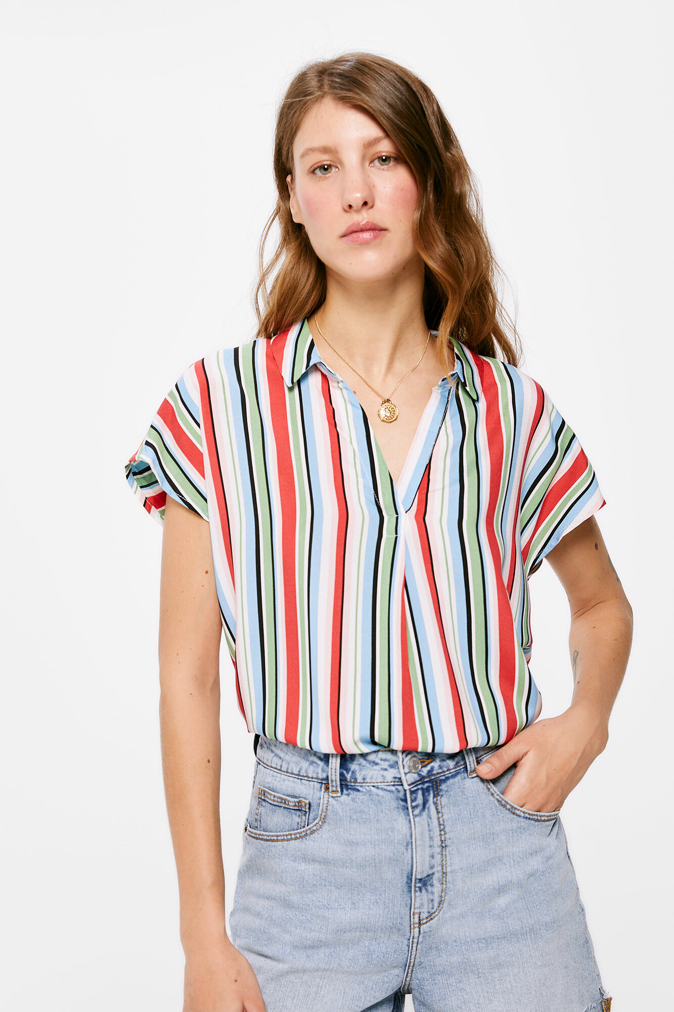 Blusa Polo Estampada - Vermelha