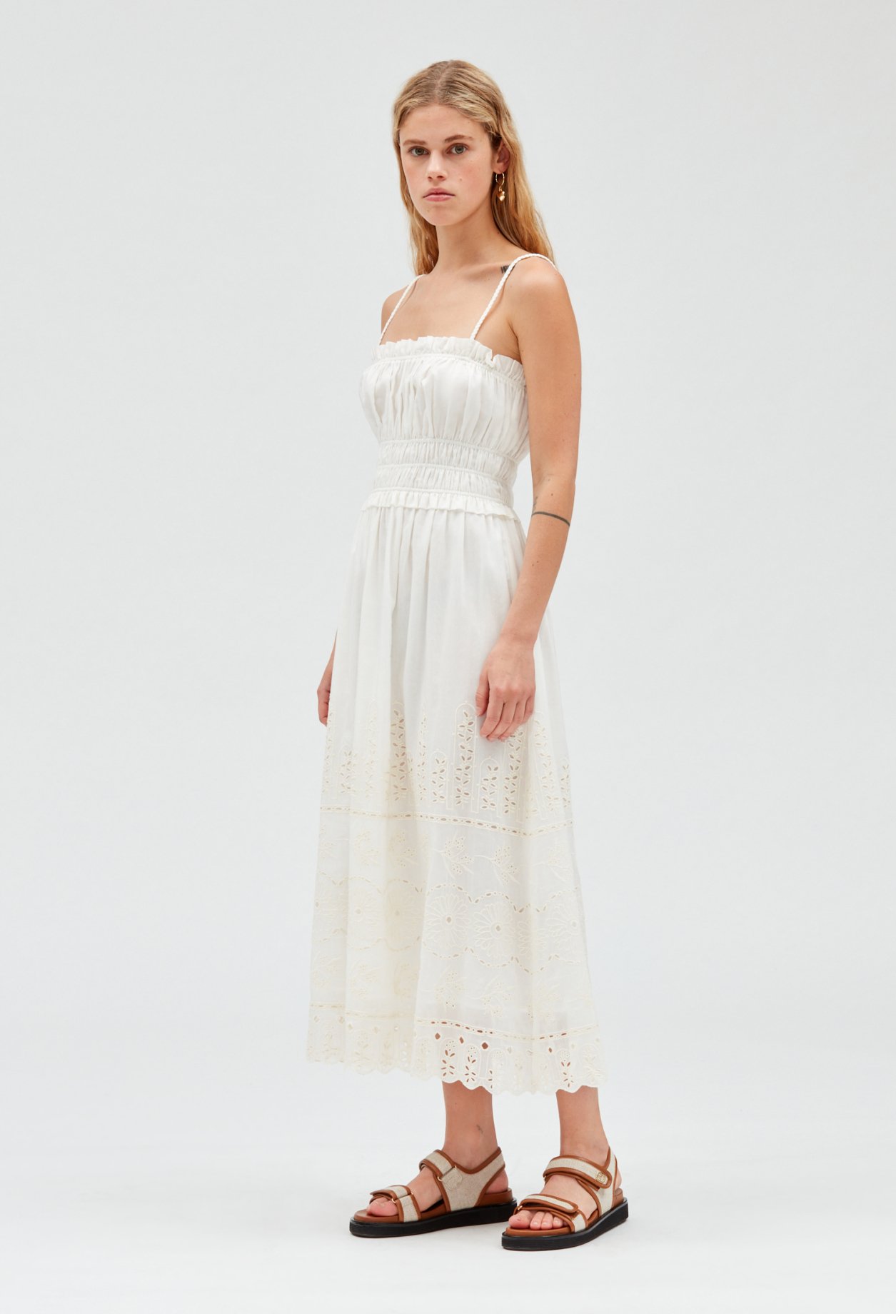 Robe midi ecrue