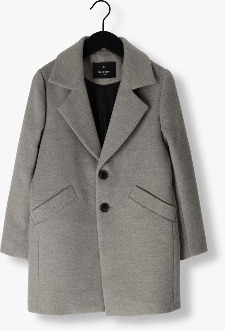 NIK & NIK grijze nik & nik mantel lance topcoat