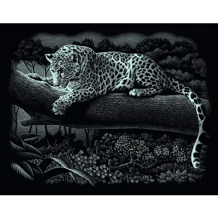 Mammut 137002 Scraper Kratzbild Leopard, silber, groß