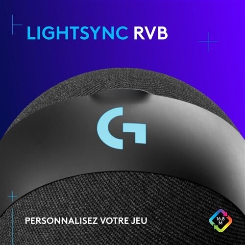 Microphone Logitech G Yeti Orb gaming RVB à condensateur avec LIGHTSYNC pour PC/Mac - Noir