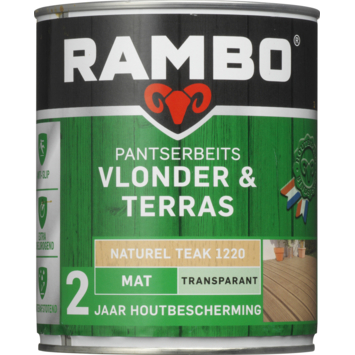 Rambo Pantserbeits Vlonder & Terras mat transparant teak hout 1 liter