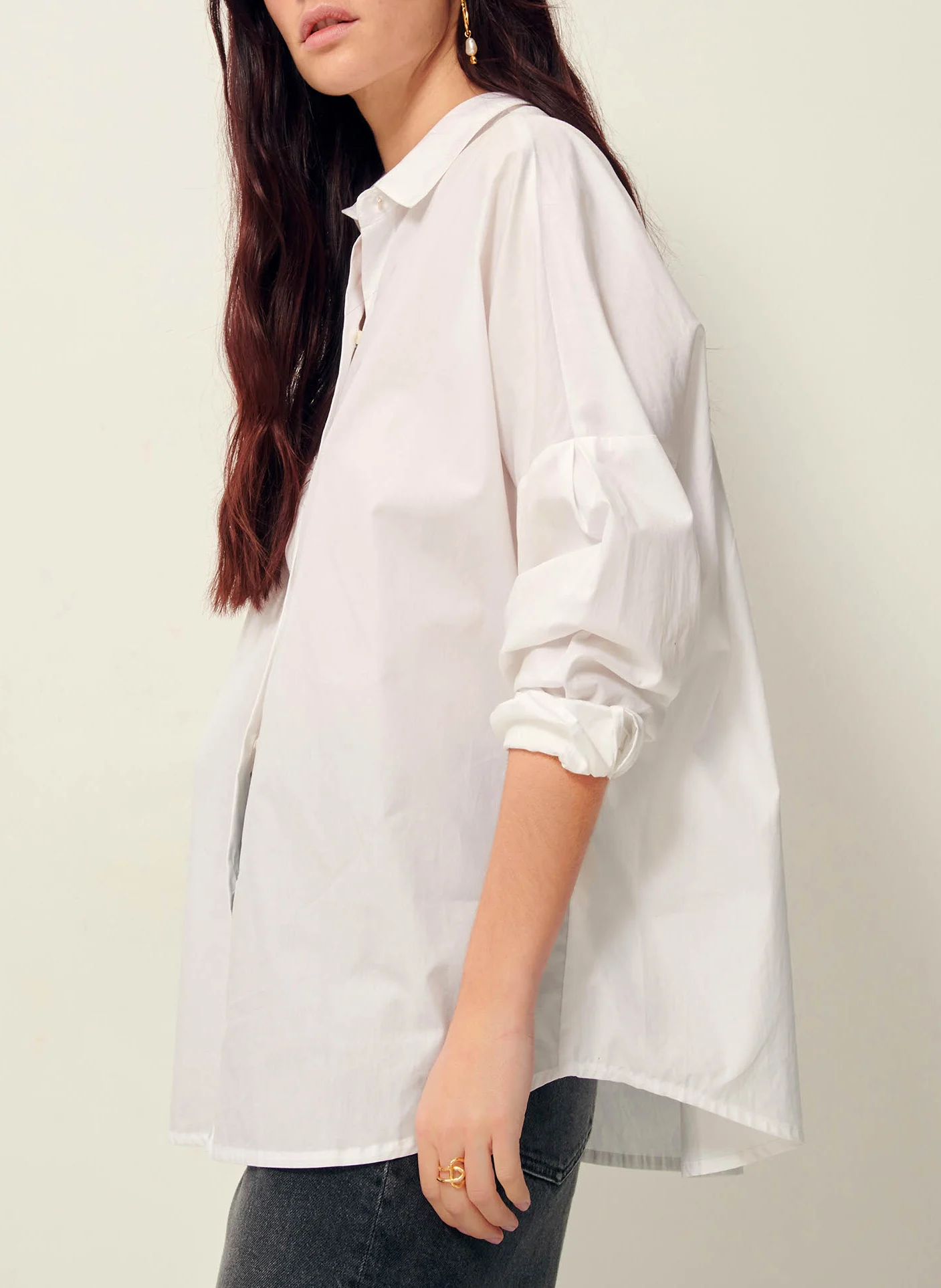 MAEMI O - Chemise col classique en coton | Blanc