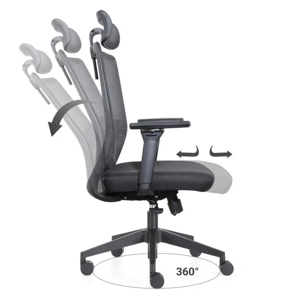 Bureaustoel Napoli Deluxe 4D - NEN-EN 1335 - Zwart