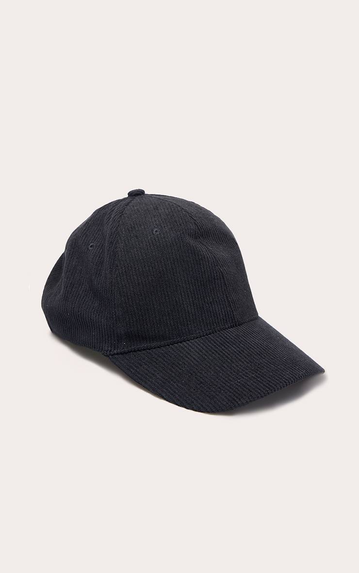 Noir Casquette De Baseball En Velours Côtelé