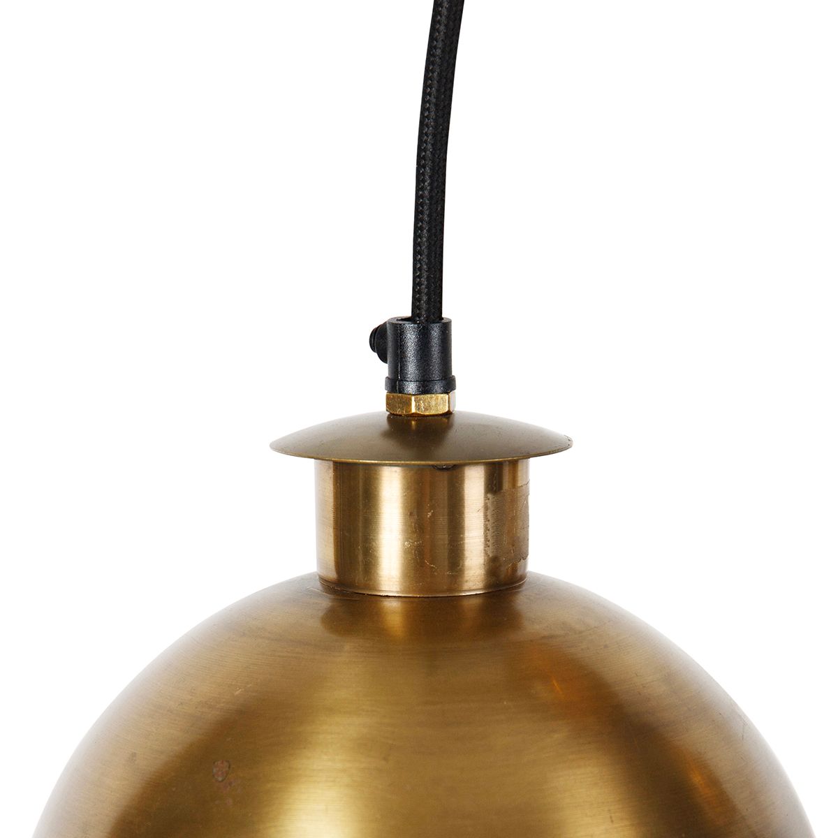 Industriële hanglamp brons met hout 5-lichts - Haicha