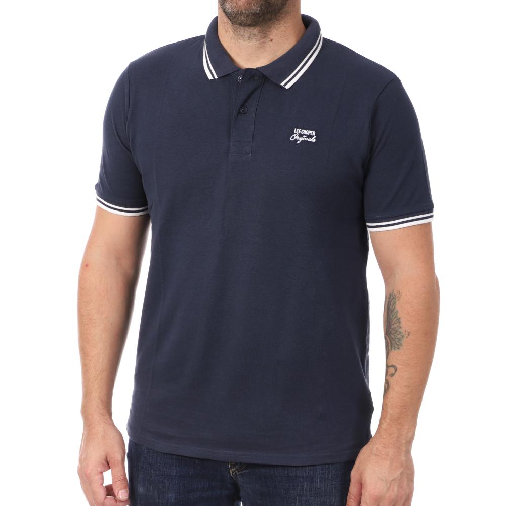 Lee Cooper Polo Marine/Blanc Homme Lee Cooper Opan