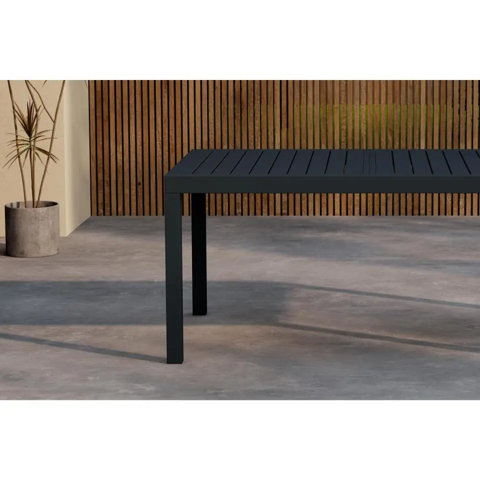 Svea - Pavel tuintafel uitschuifbaar - 160/240 x 100x75 cm - zwart