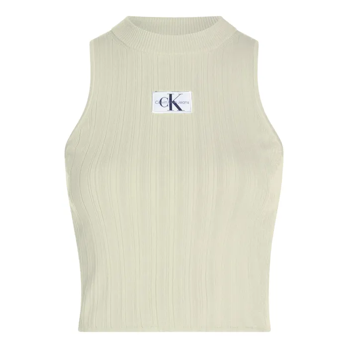 Calvin Klein Woven Label Rib Tanktop Dames
