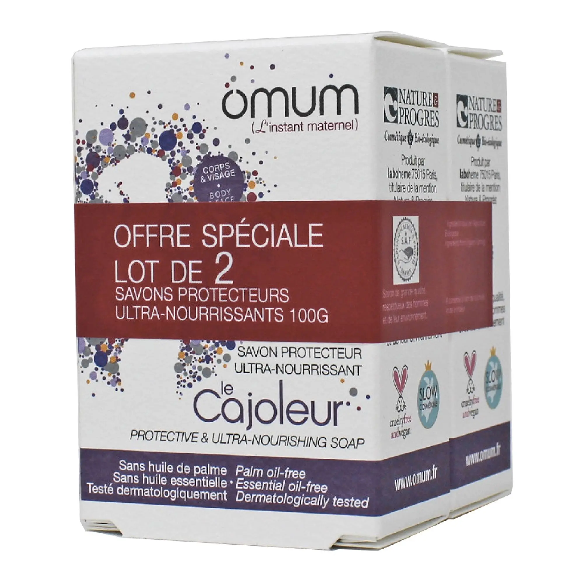 Omum - Kit Savons Le Cajoleur Savon Solide Corps et Visage BIO- Savon