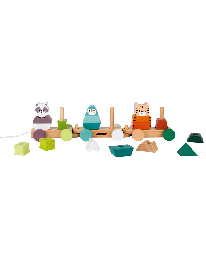 Janod-WWF® Nachziehspielzeug TIGER, PANDA & PINGUIN aus Holz