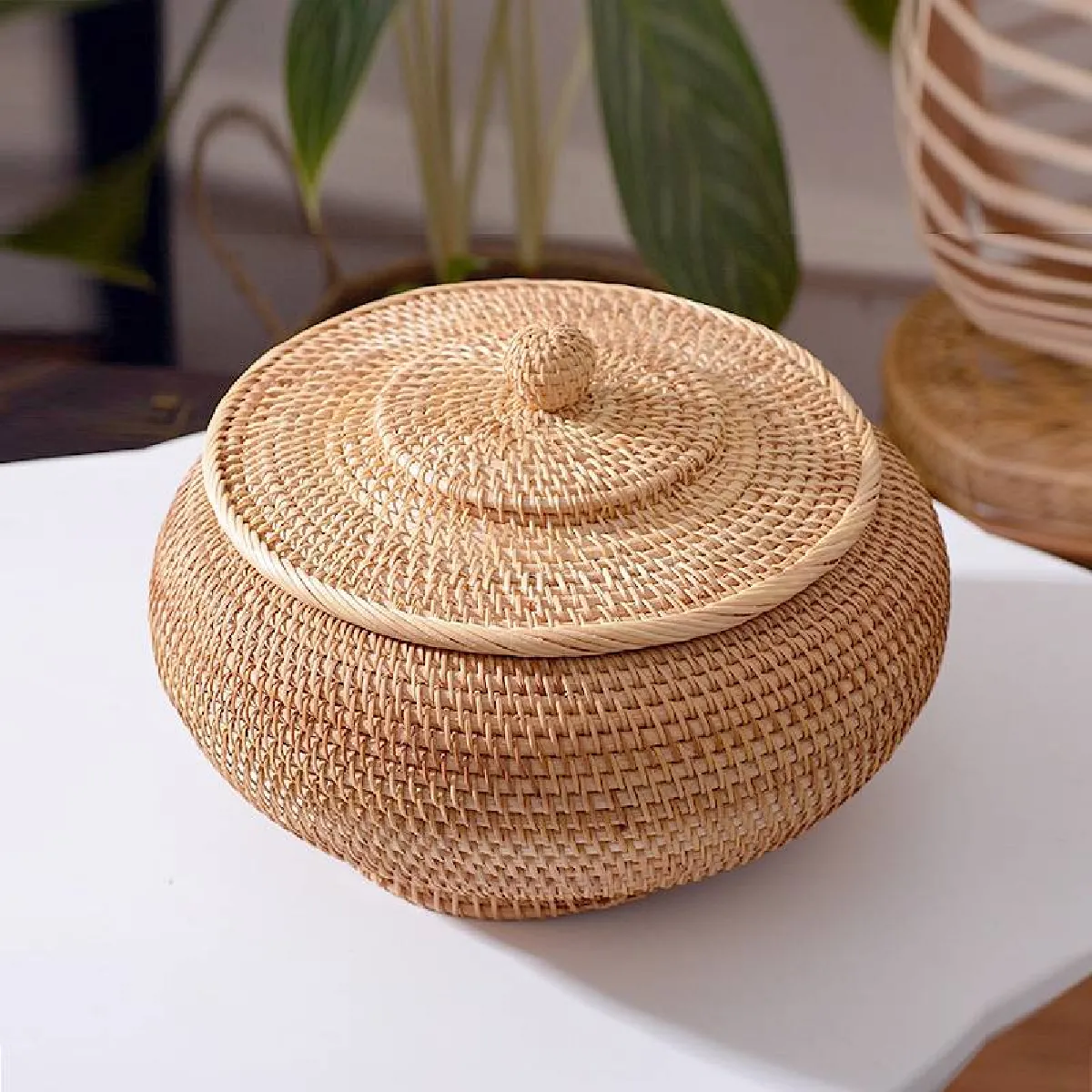 Universal Panier rond en rotin - Osier tissé
