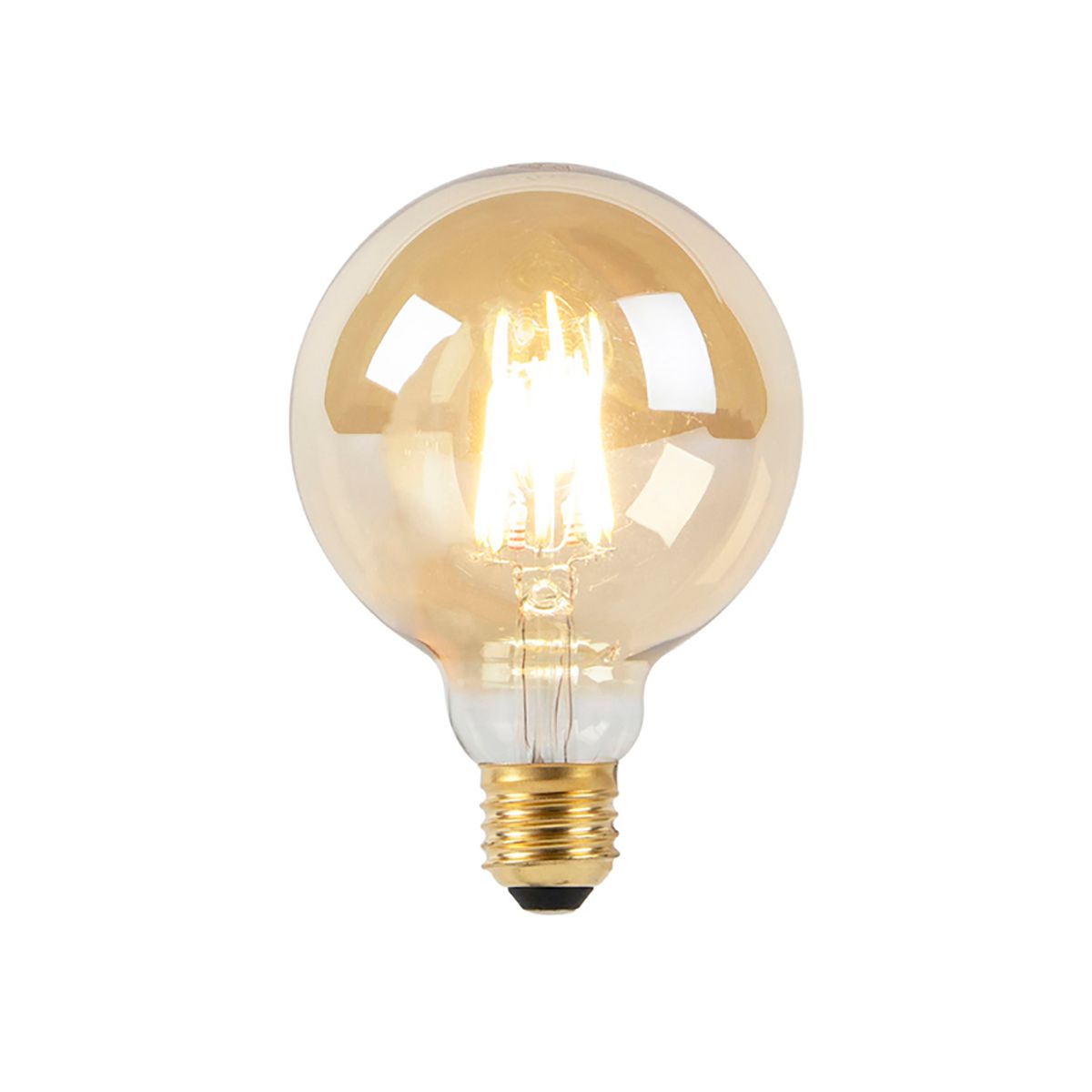 Set van 3 E27 dim to warm LED lampen G95 goud 8W 806 lm 2000-2700K