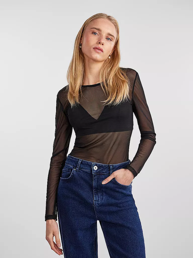 PIECES Langarmshirt PCNINNI schwarz