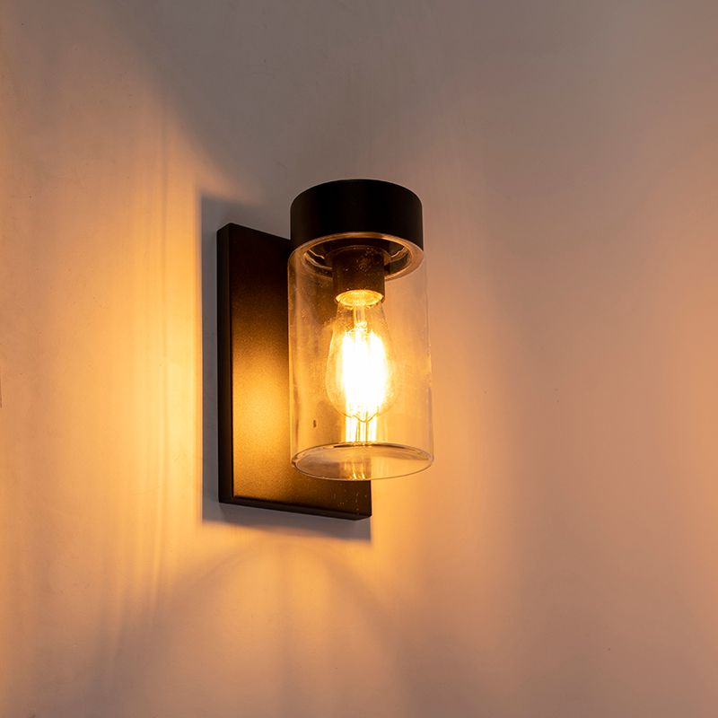 Moderne buitenwandlamp RVS zwart IP44 - Jarra