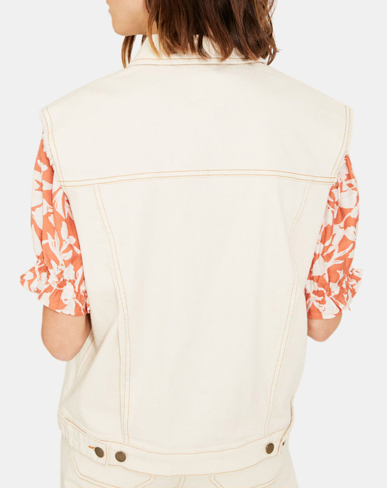 Yerse Veste en Jean sans manches Jeanne écrue