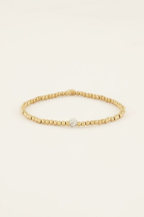Stretch armband met strass bolletje
