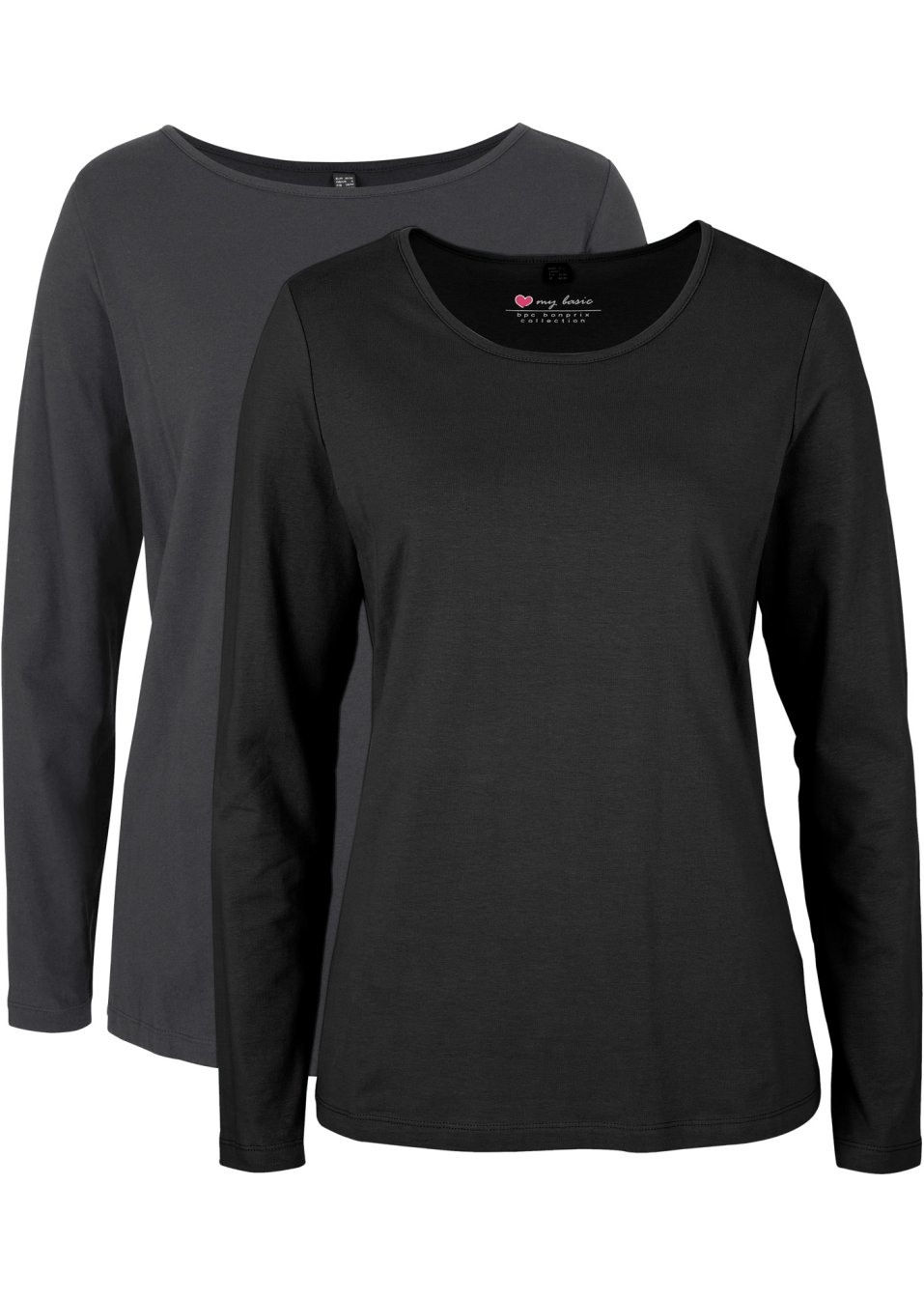 Lot de 2 T-shirts manches longues à col rond