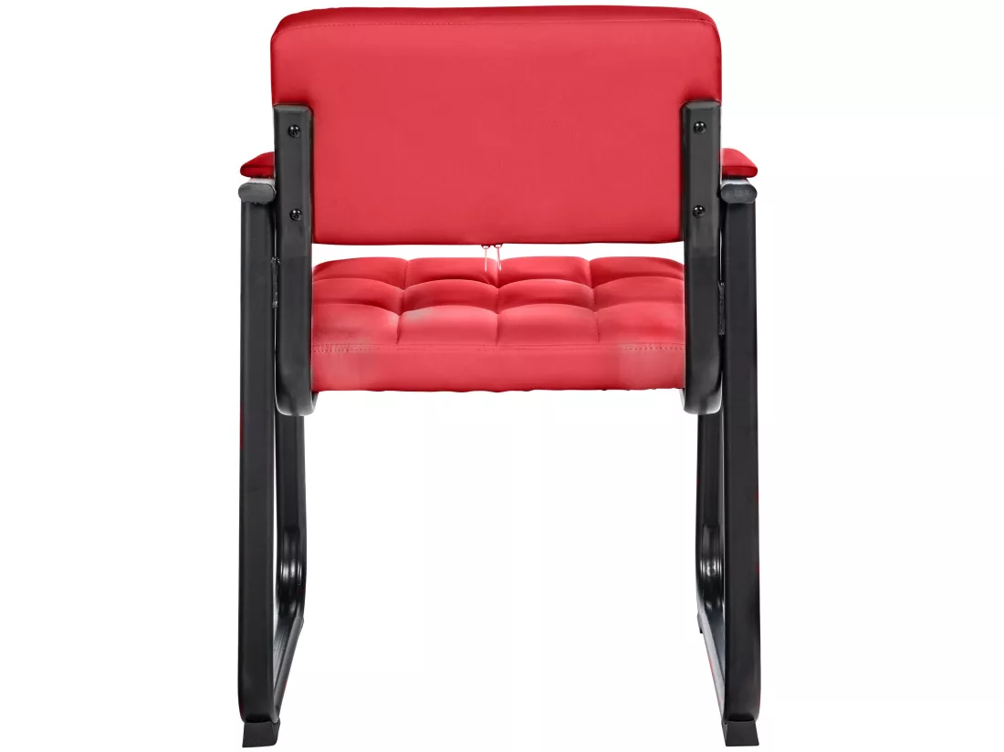 Chaise gondole - Similicuir & Métal noir mat - Rouge - Canada B