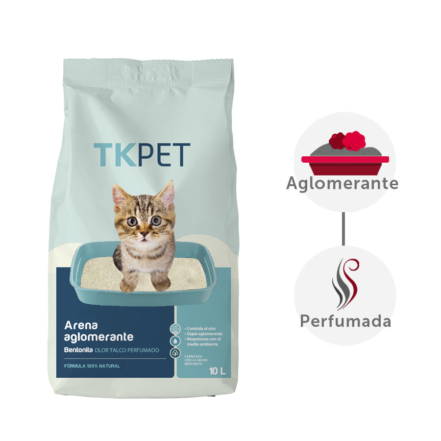 10 L TK-Pet Areia aglomerante de bentonita e talco para gatos
