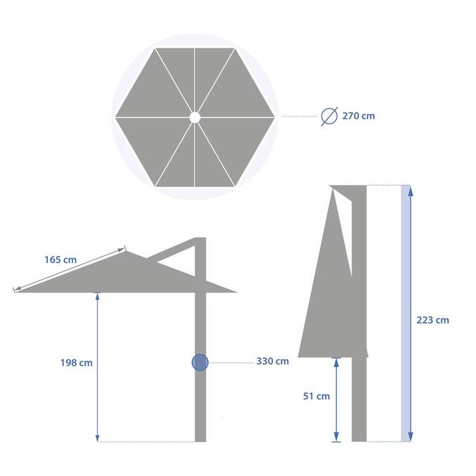 Parasol déporté rond NAULIA Blé