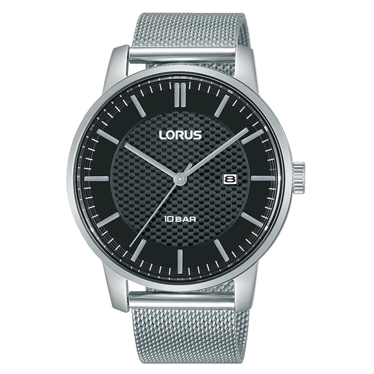 Montre Lorus acier maille milanaise cadran noir