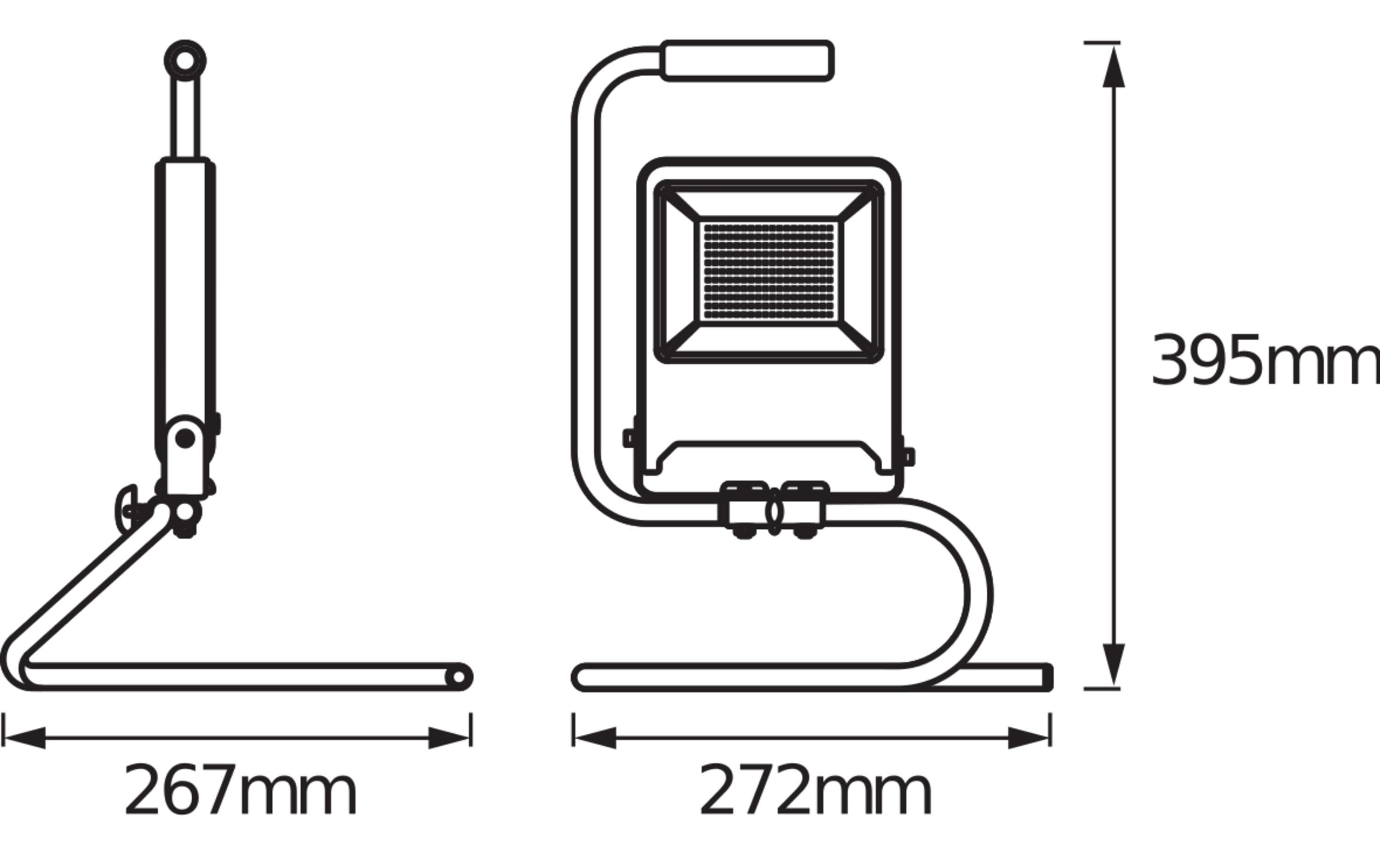 Scheinwerfer Worklight S-Stand CH Plug, 50 W, 4000K, 4500lmFlexibles, tragbares Arbeitslicht mit Stecker-Typ J (SEV 1011)