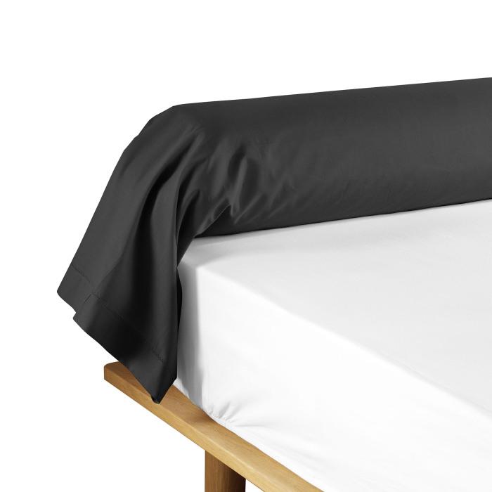 TAIE TRAVERSIN 85X185CM UNI 57 FILS LINA NOIR
