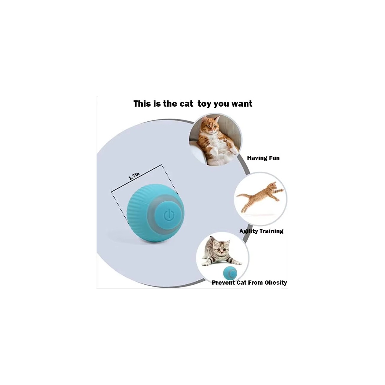 Petsation Interaktives Katzenspielzeug Ball elektrisch
