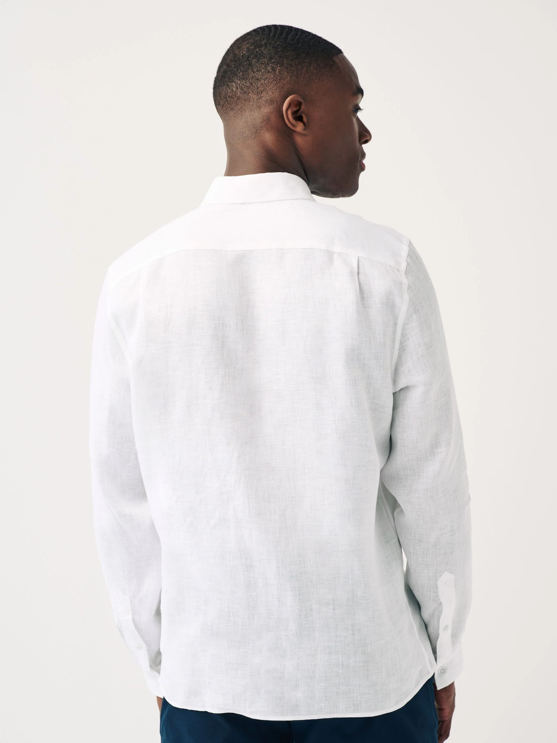 Wit - Lacoste regular fit linnen overhemd