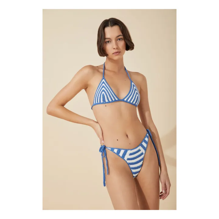Zulu & Zephyr Haut de Maillot Rayé Crochet | Bleu