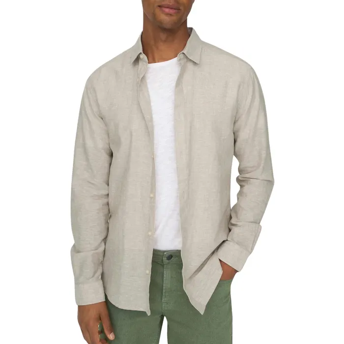 Only & Sons Caiden LS Solid Linen Overhemd Heren