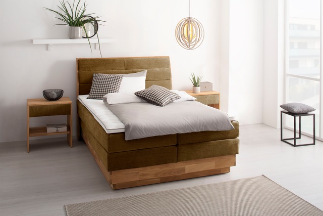 GOODproduct Boxspringbett »Jenna« ohne LED-Beleuchtung, mit zertifizierten, recycelten Bezugsstoffen