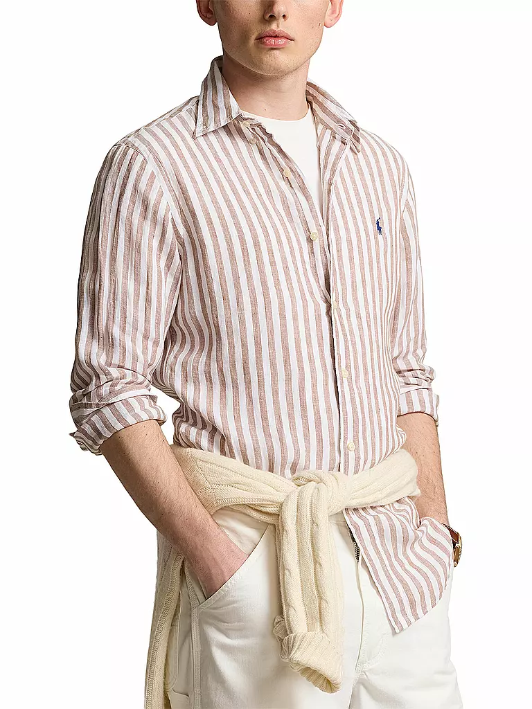 POLO RALPH LAUREN Leinenhemd Custom Fit  beige