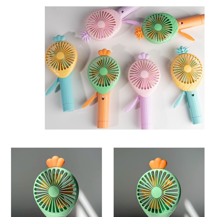 Miumi - Wortel/Ananas Plastic Handaangedreven Ventilator met Mistverstuiver