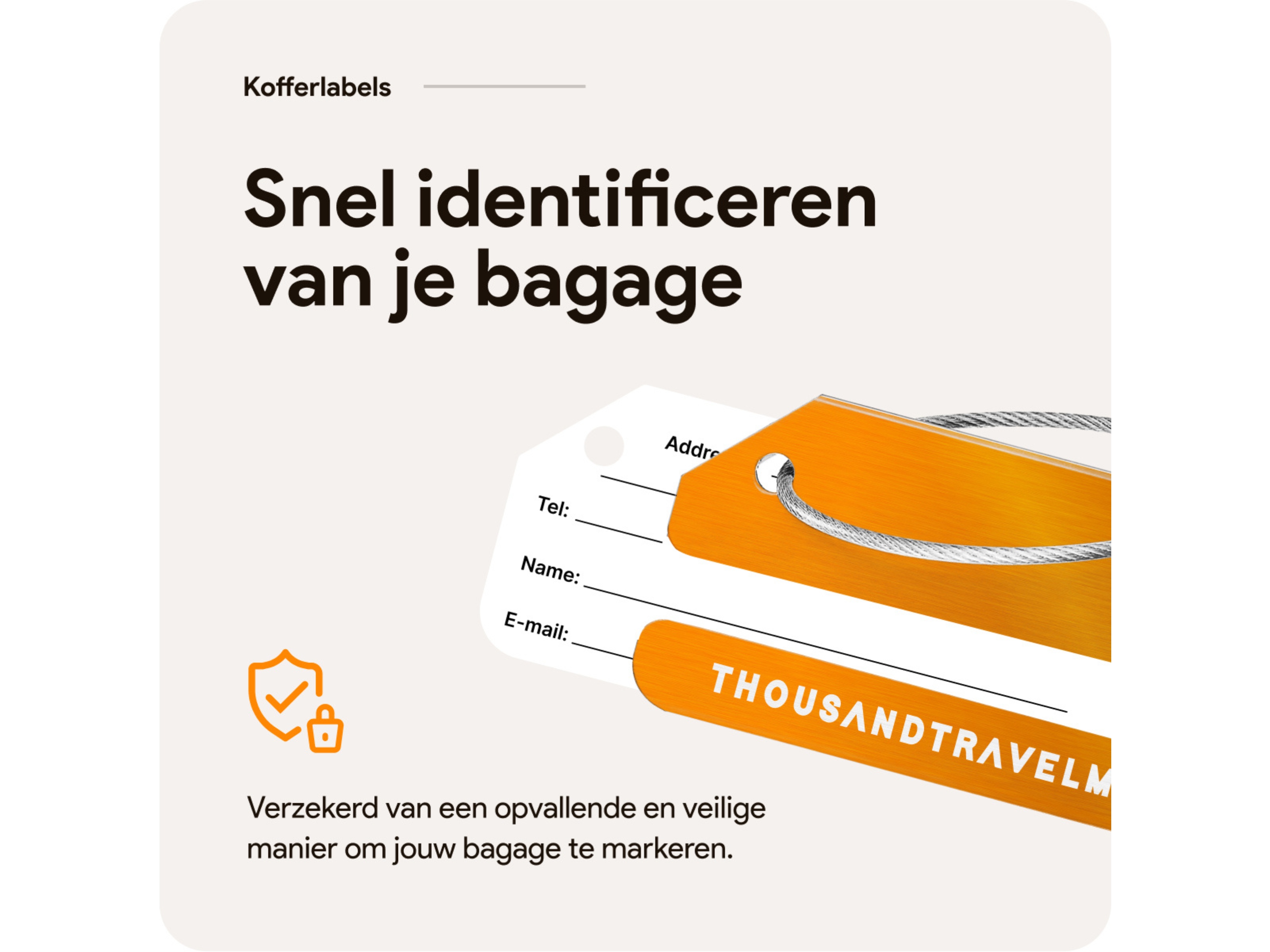 Thousandtravelmiles aluminium bagagelabel - Set van 7