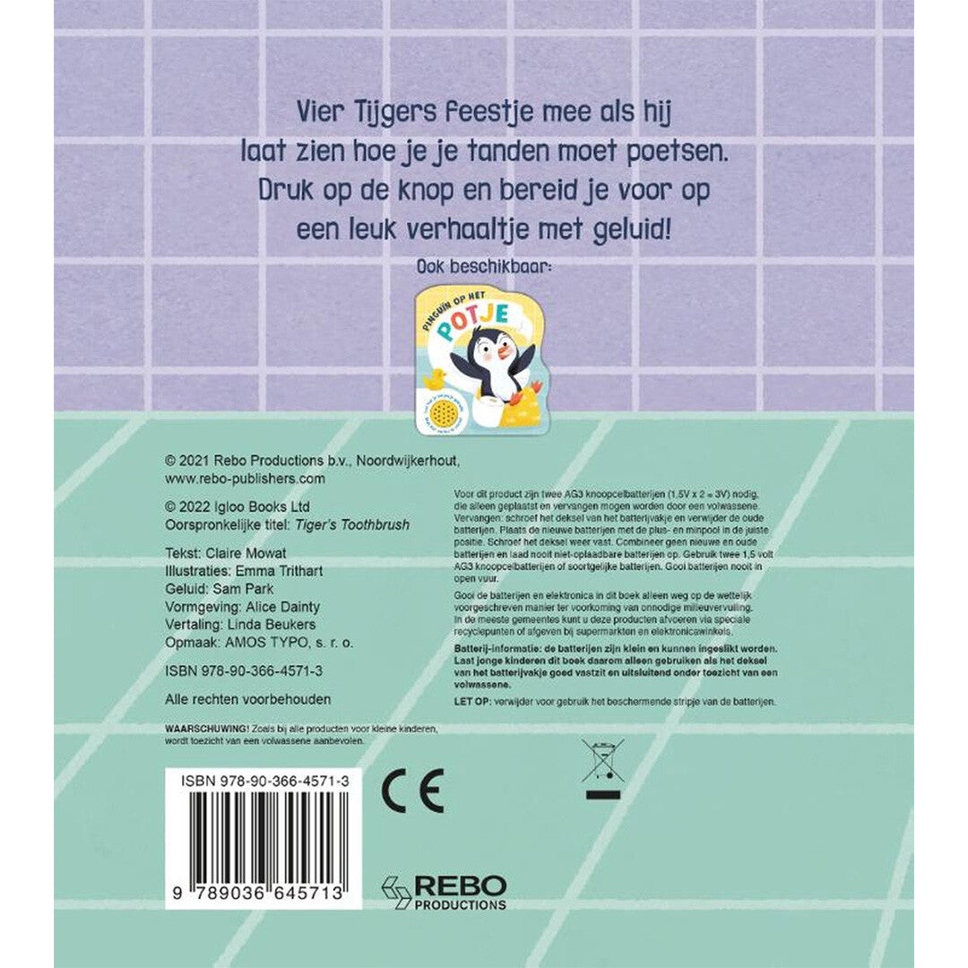 Rebo geluidenboek tijger leert tandenpoetsen