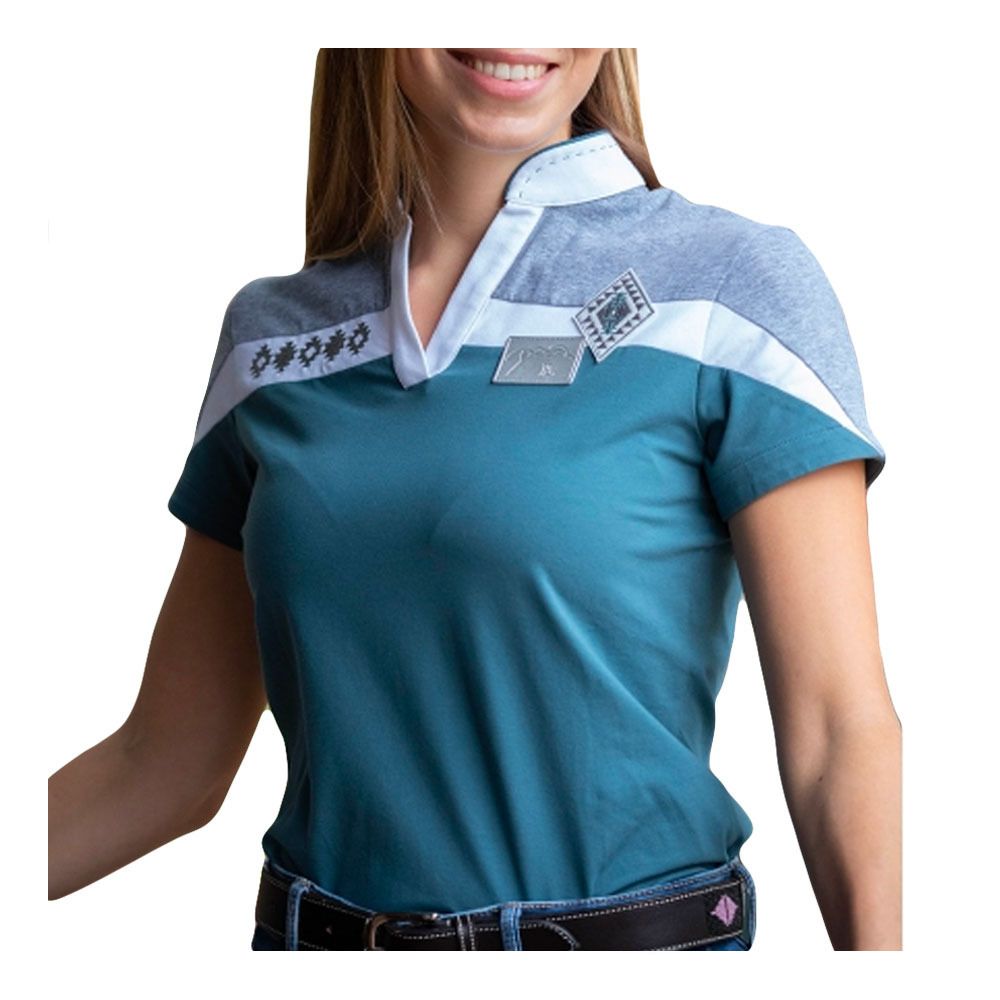 Pénélope INDY - Polo Femme bleu canard