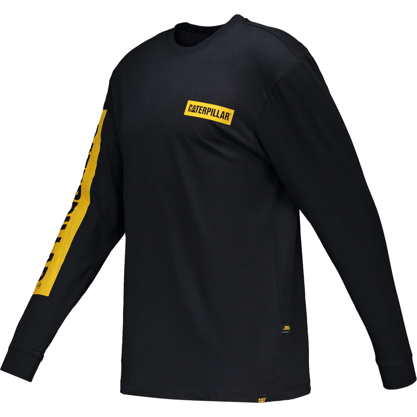 Caterpillar Herren-Langarmshirt Checker S, schwarz