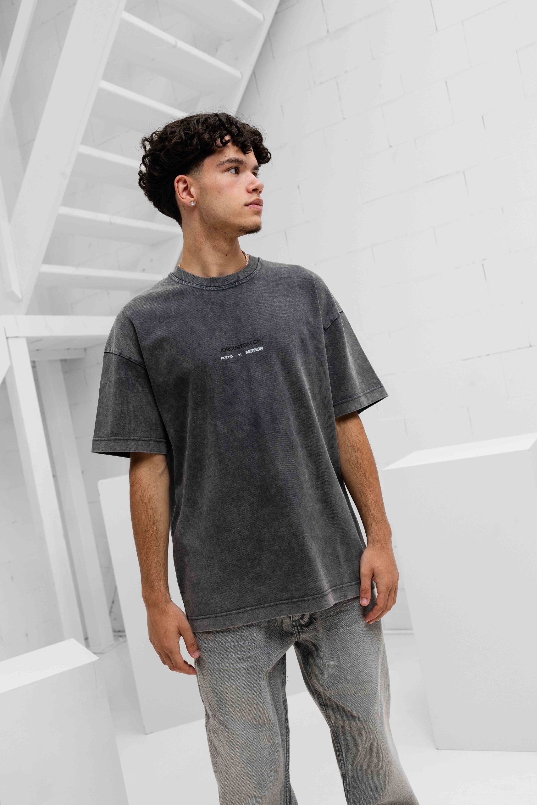 Jorcustom Poetry In Motion Loose Fit T-Shirt Heren Donkergrijs