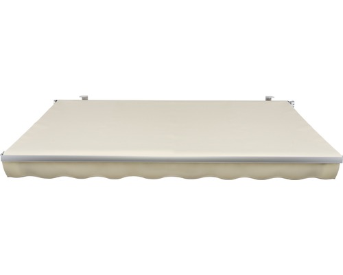 SOLUNA knikarmscherm Concept 3x2, doekdesign 6610, frame zilver E6EV1 geanodiseerd, aandrijving rechts inclusief slinger