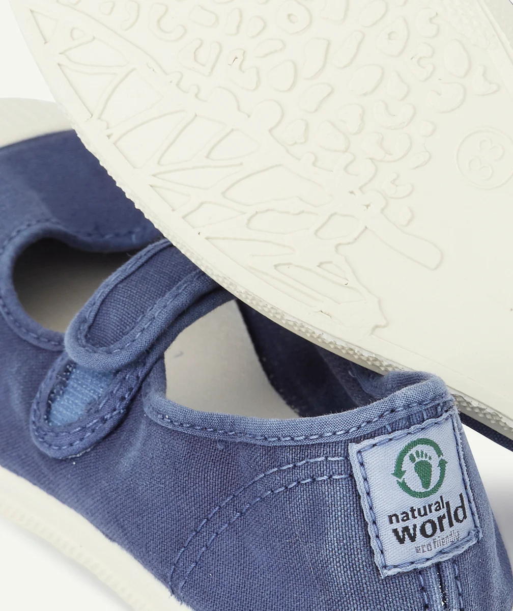 NATURAL WORLDBALLERINES BLEU MARINE EN TOILE FILLE