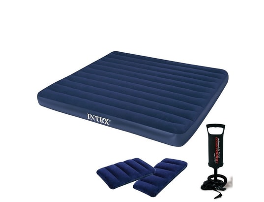INTEX - Matelas downy classic fiber tech 2 places + gonfleur manuel