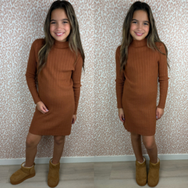 Simple rib dress - camel