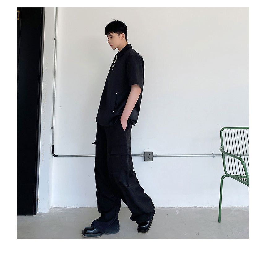 Omozando - Poloshirt met korte mouwen en rits